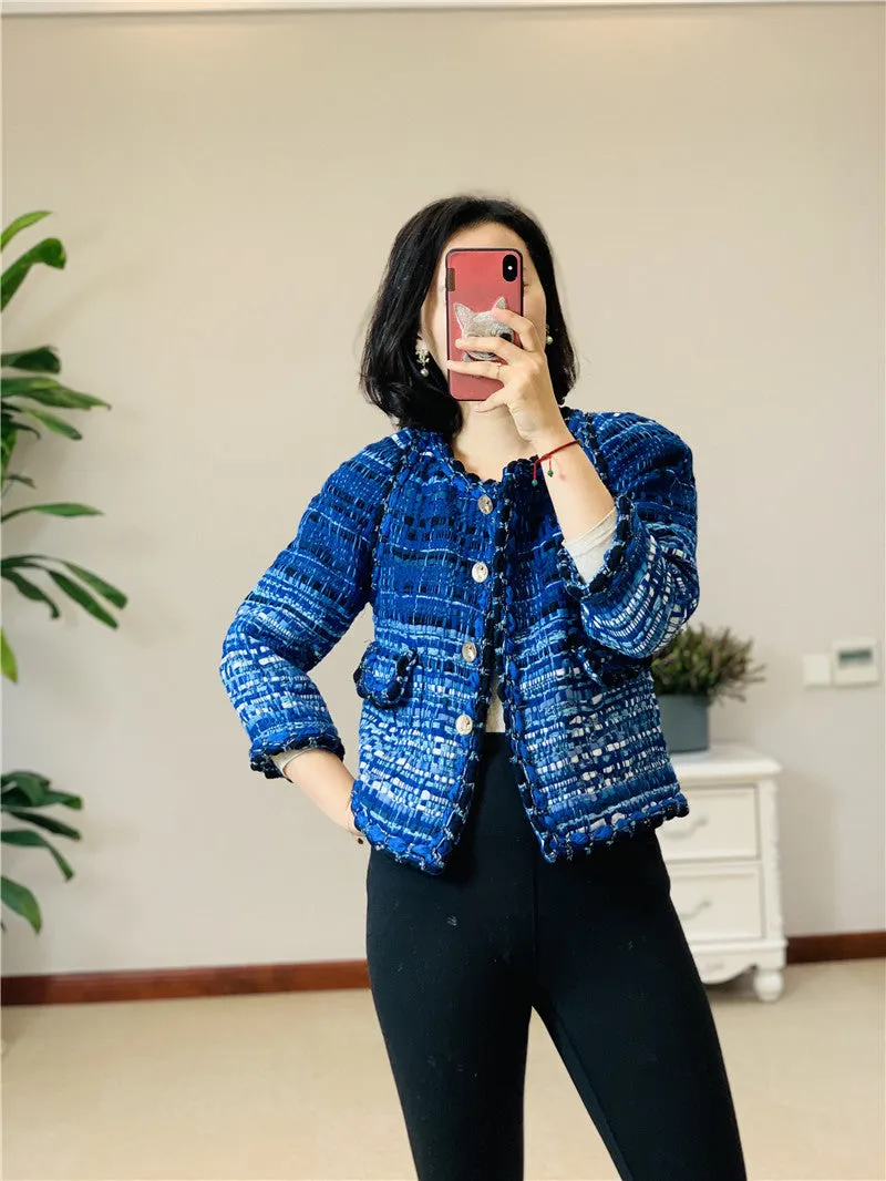 New blue tweed jackets suits