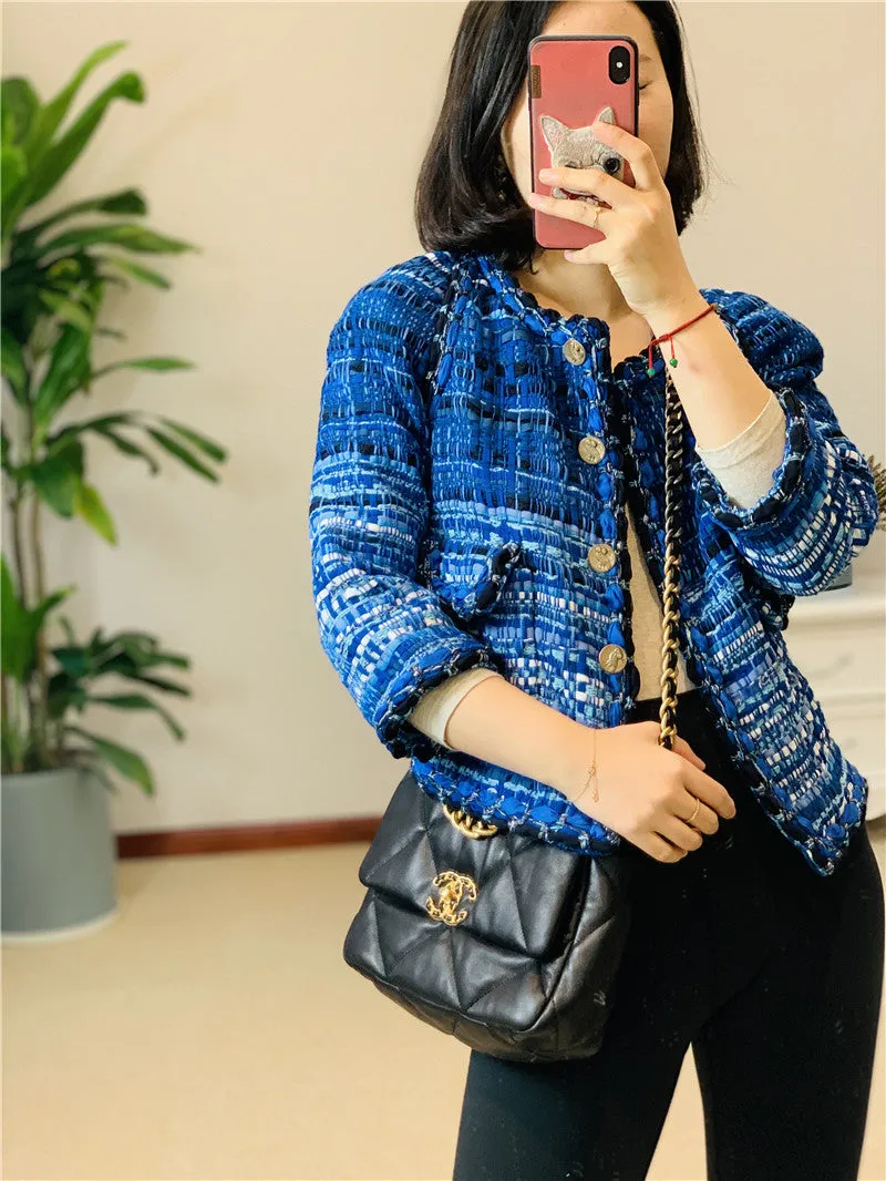 New blue tweed jackets suits