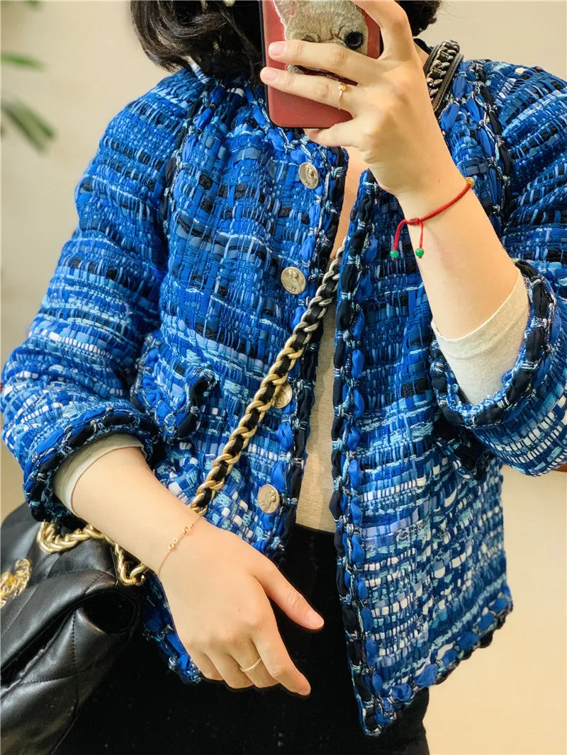 New blue tweed jackets suits