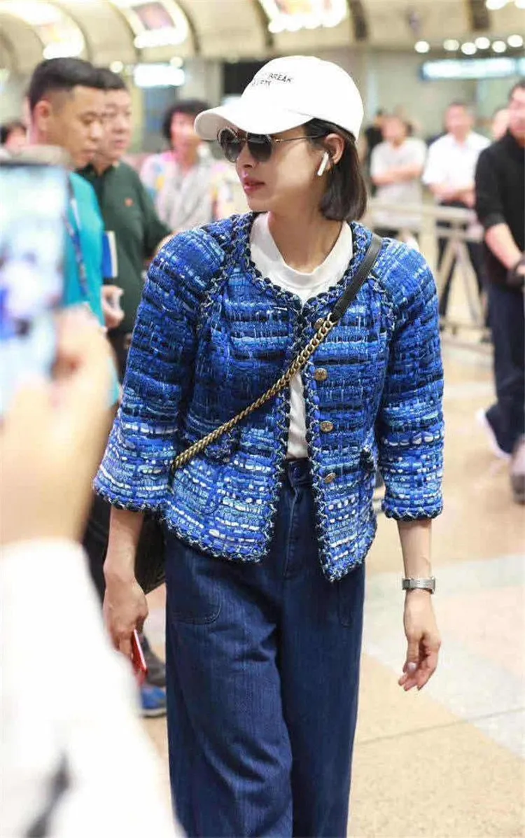 New blue tweed jackets suits
