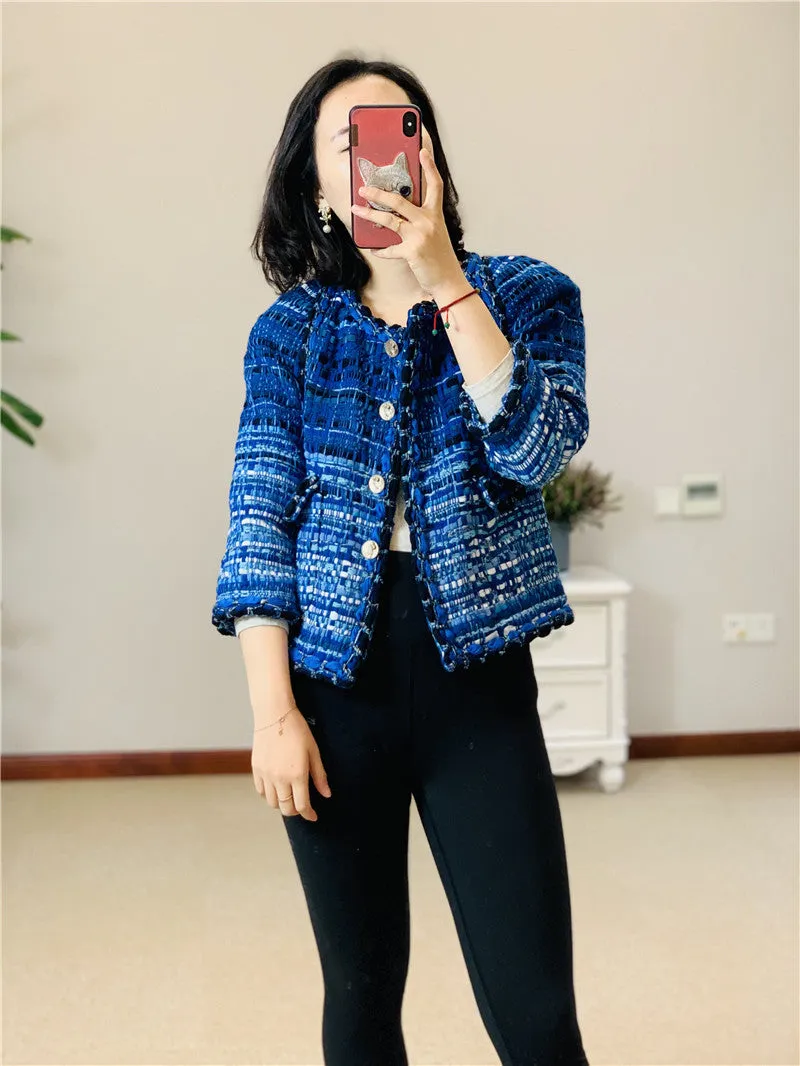 New blue tweed jackets suits