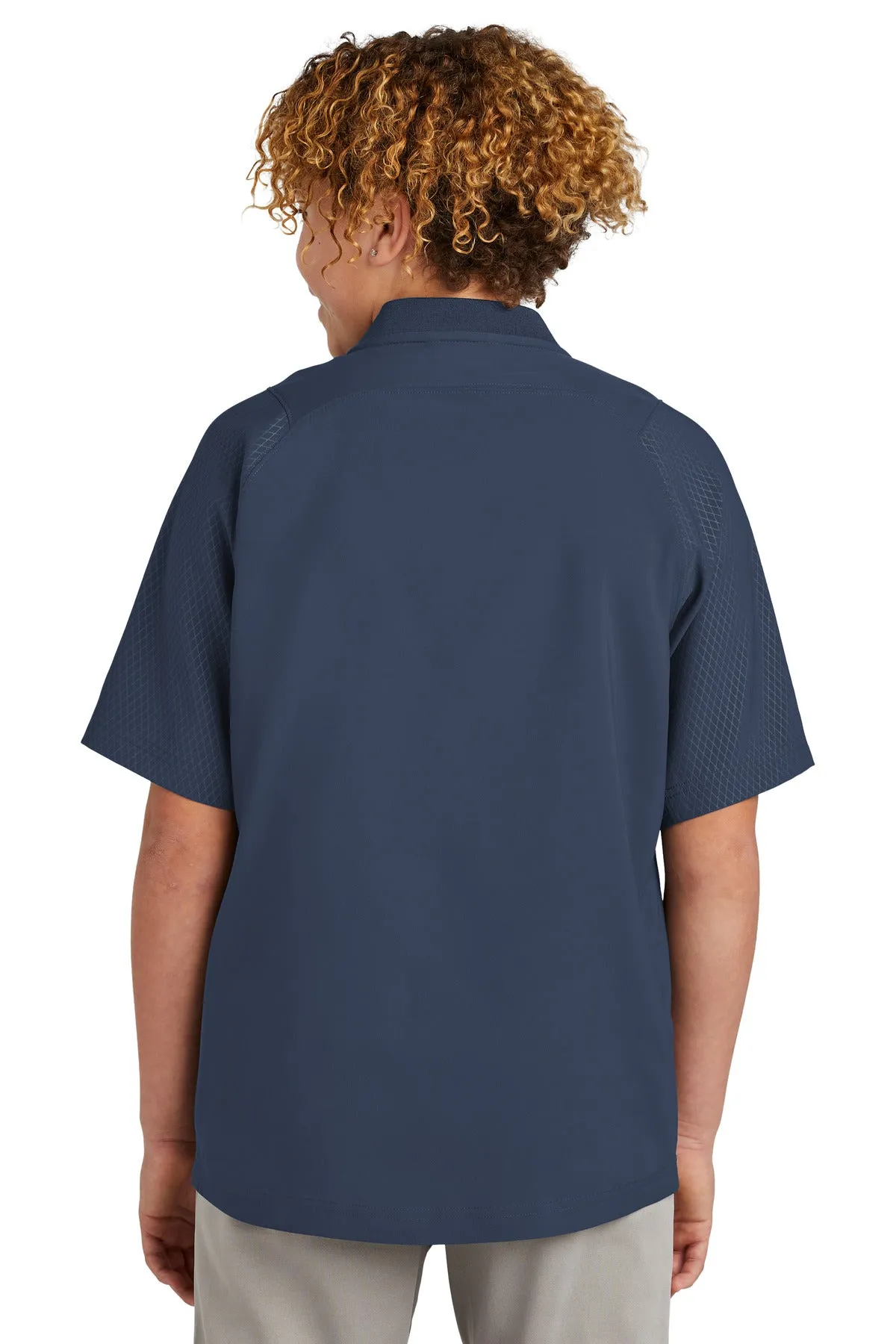 New Era  Youth Cage Short Sleeve 1/4-Zip Jacket. YNEA600 True Navy