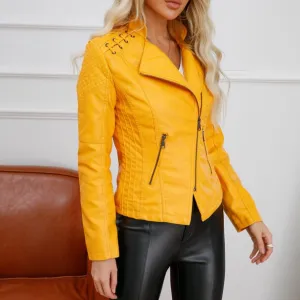 NEW Retail $174  Women's Ultra Soft Faux leather jacket Sz XL in a beautiful vibrant shade of yellow