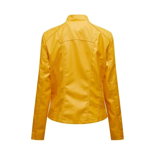 NEW Retail $174  Women's Ultra Soft Faux leather jacket Sz XL in a beautiful vibrant shade of yellow