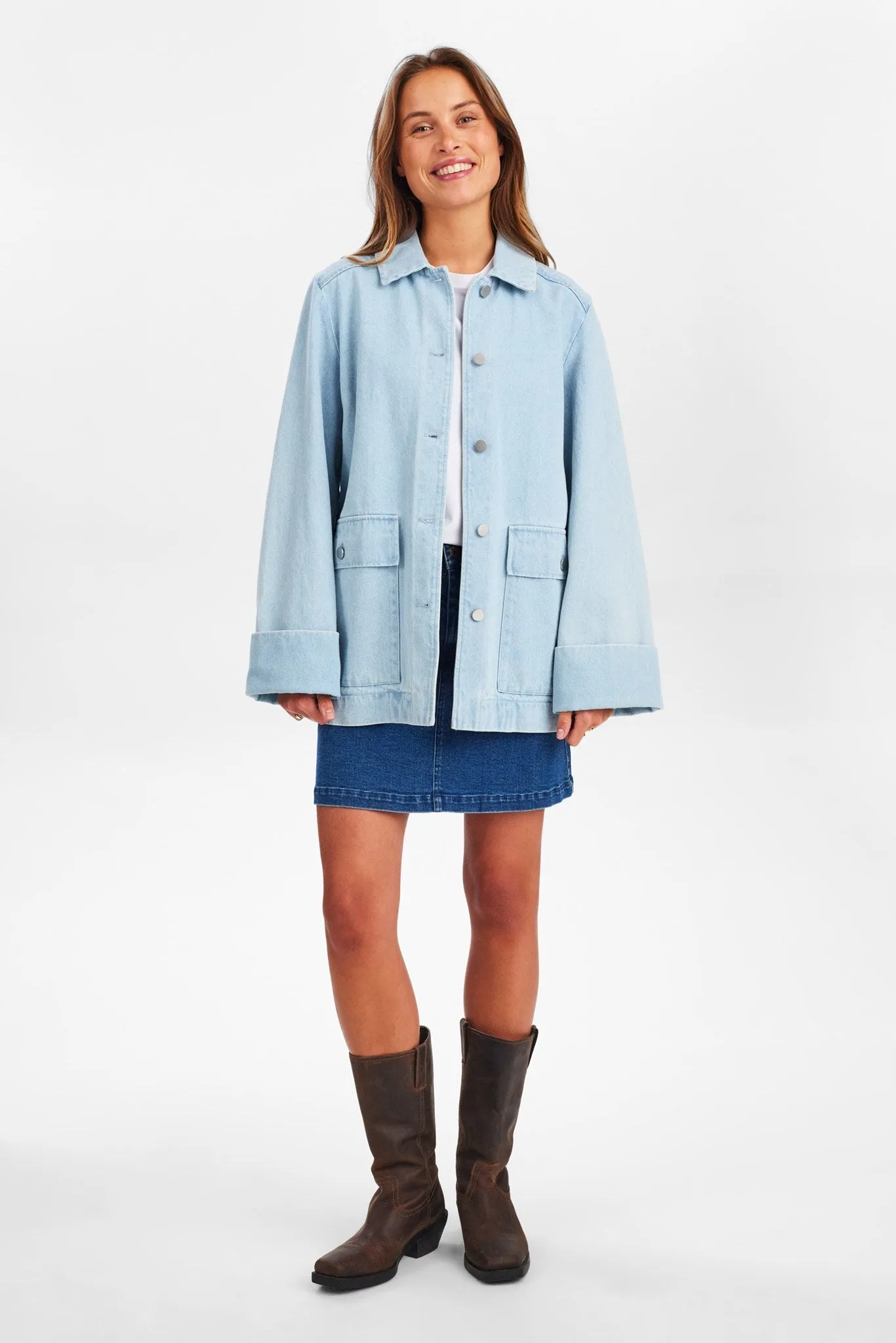 NULUNEA DENIM JACKET - Light Blue Denim
