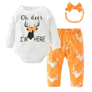 Oh Deer I'm Here 3 Piece Set - Orange