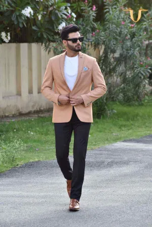 Orange Stretch Knit Blazer