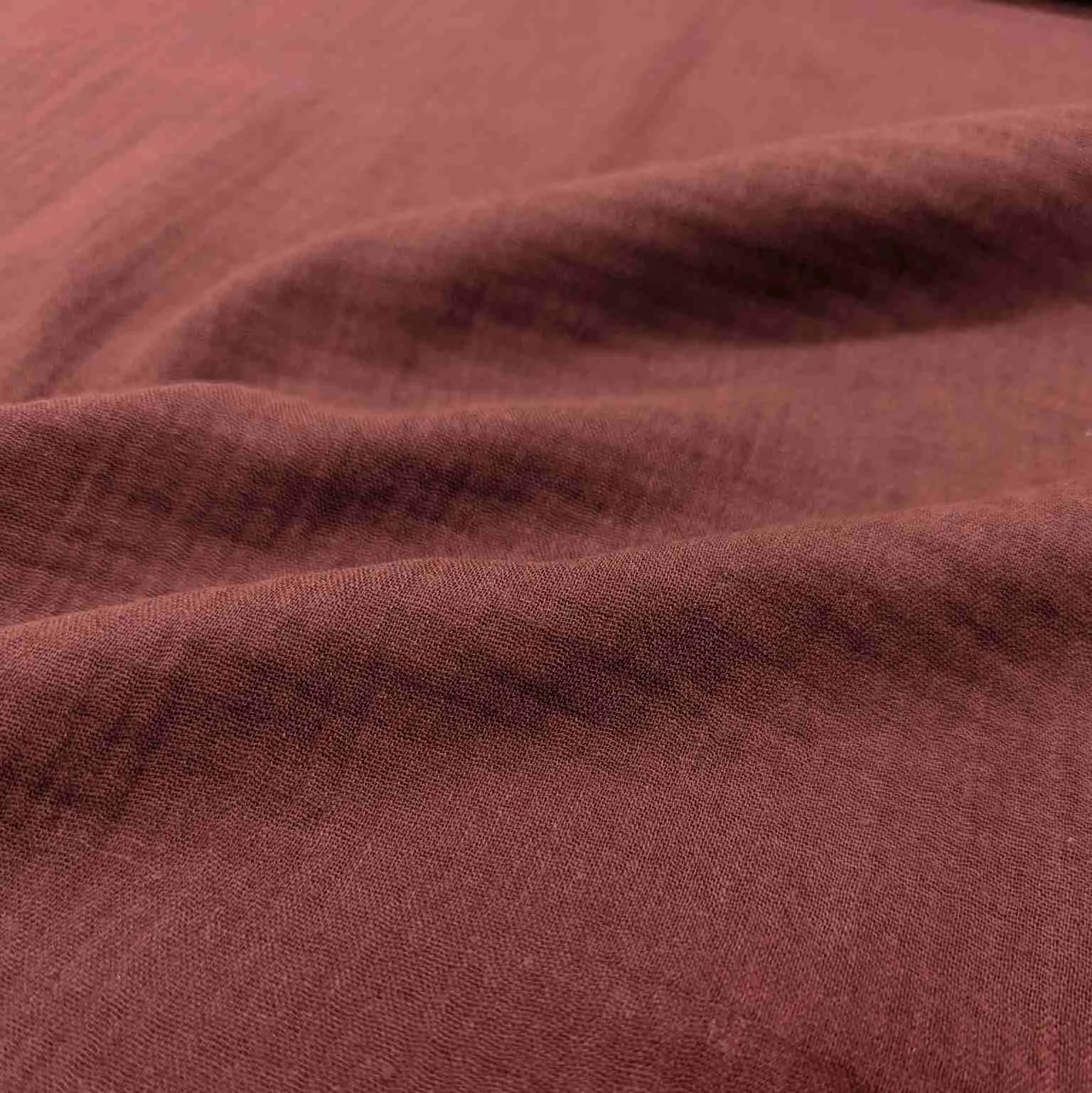 Organic Cotton Double Gauze, Merlot - 195cm remnant piece