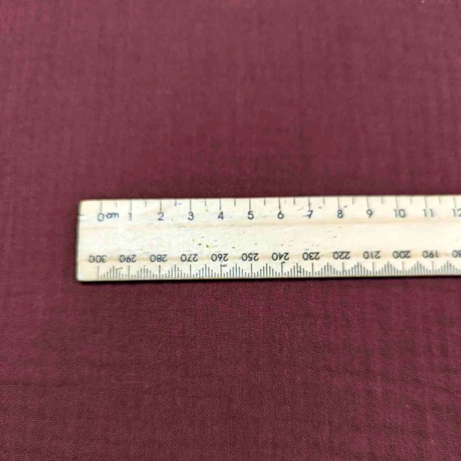 Organic Cotton Double Gauze, Merlot - 195cm remnant piece
