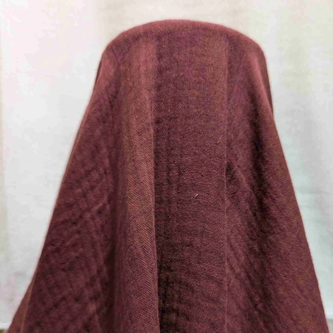 Organic Cotton Double Gauze, Merlot - 195cm remnant piece