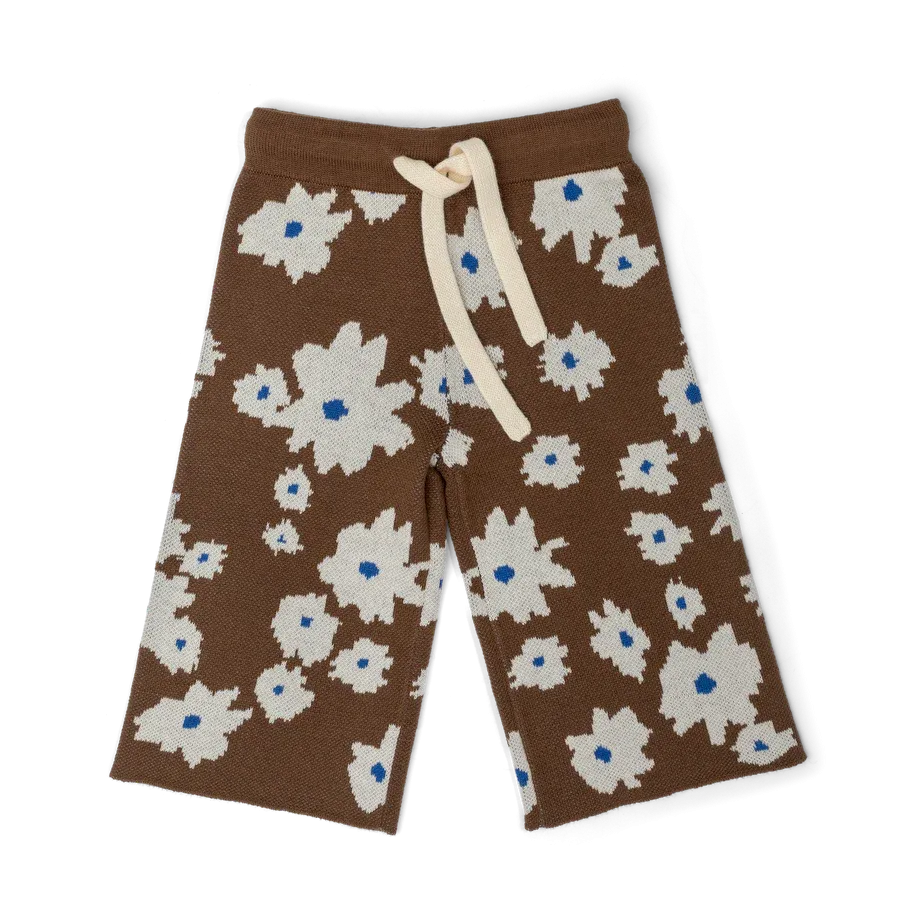 Organic Knit Flare Pants - Petal