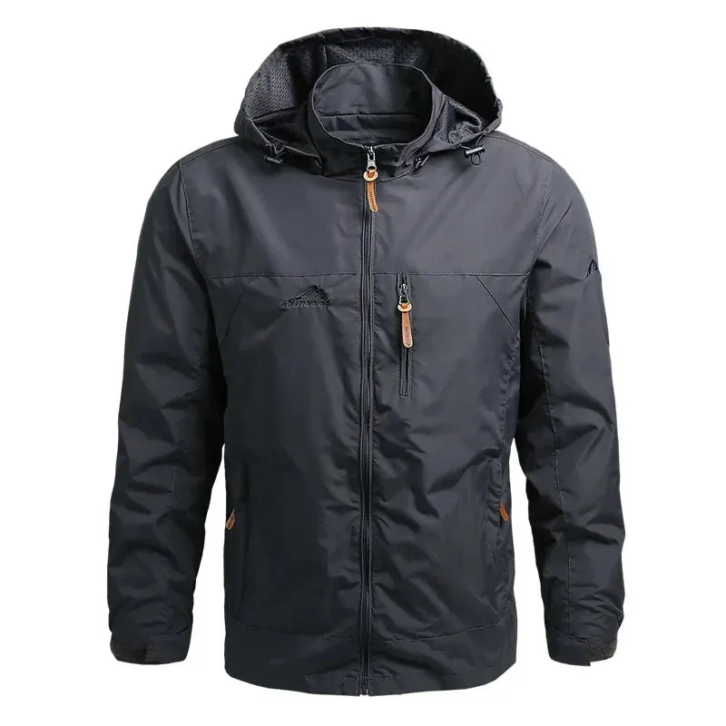 Outdoor Sports Men's Jacket Versatile Loose And Comfortable Top Waterproof And Windproof Work Jacket Hooded Assault Jacket