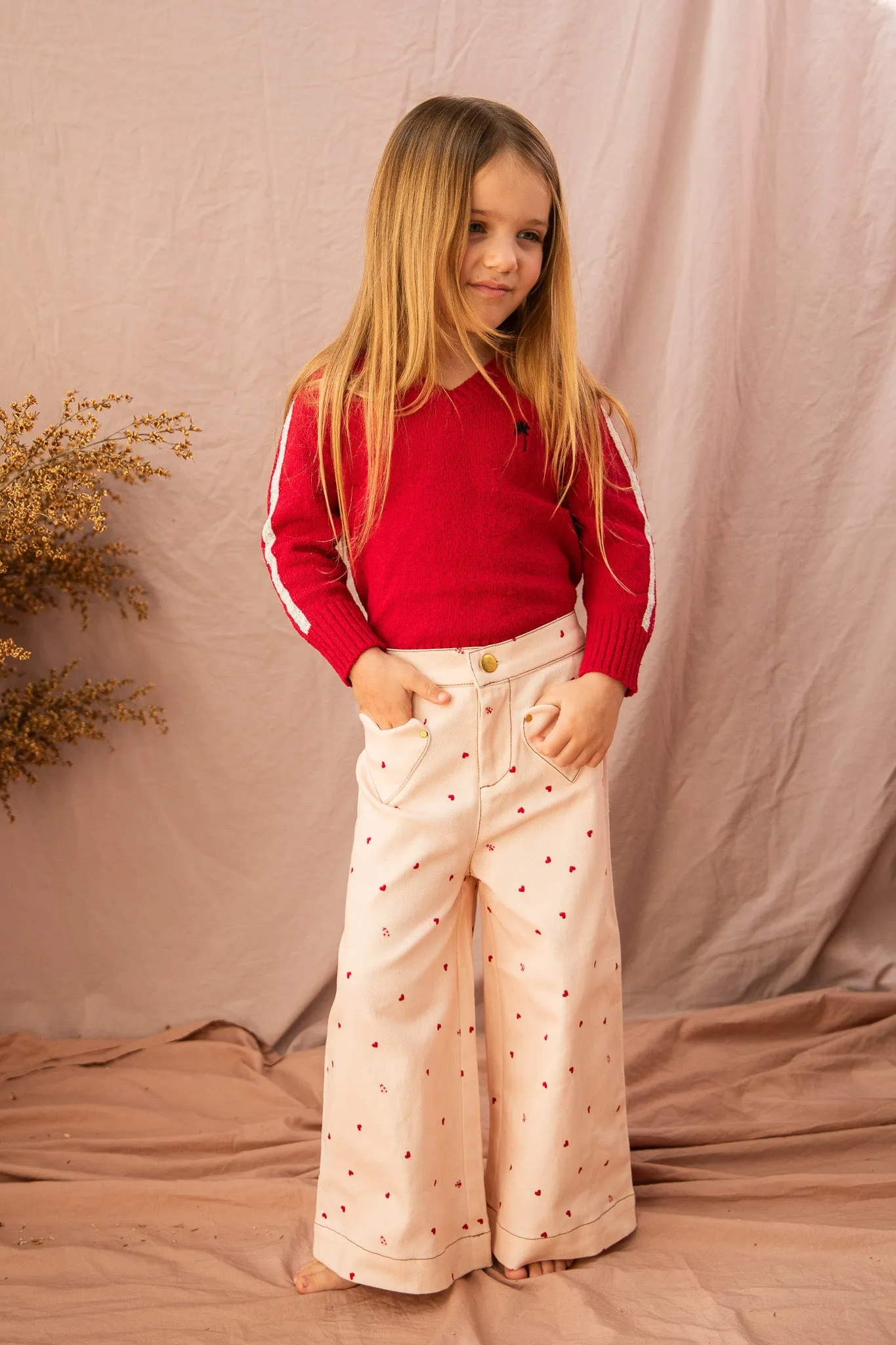 Penelope Pants-Piggy Pink Love Bug