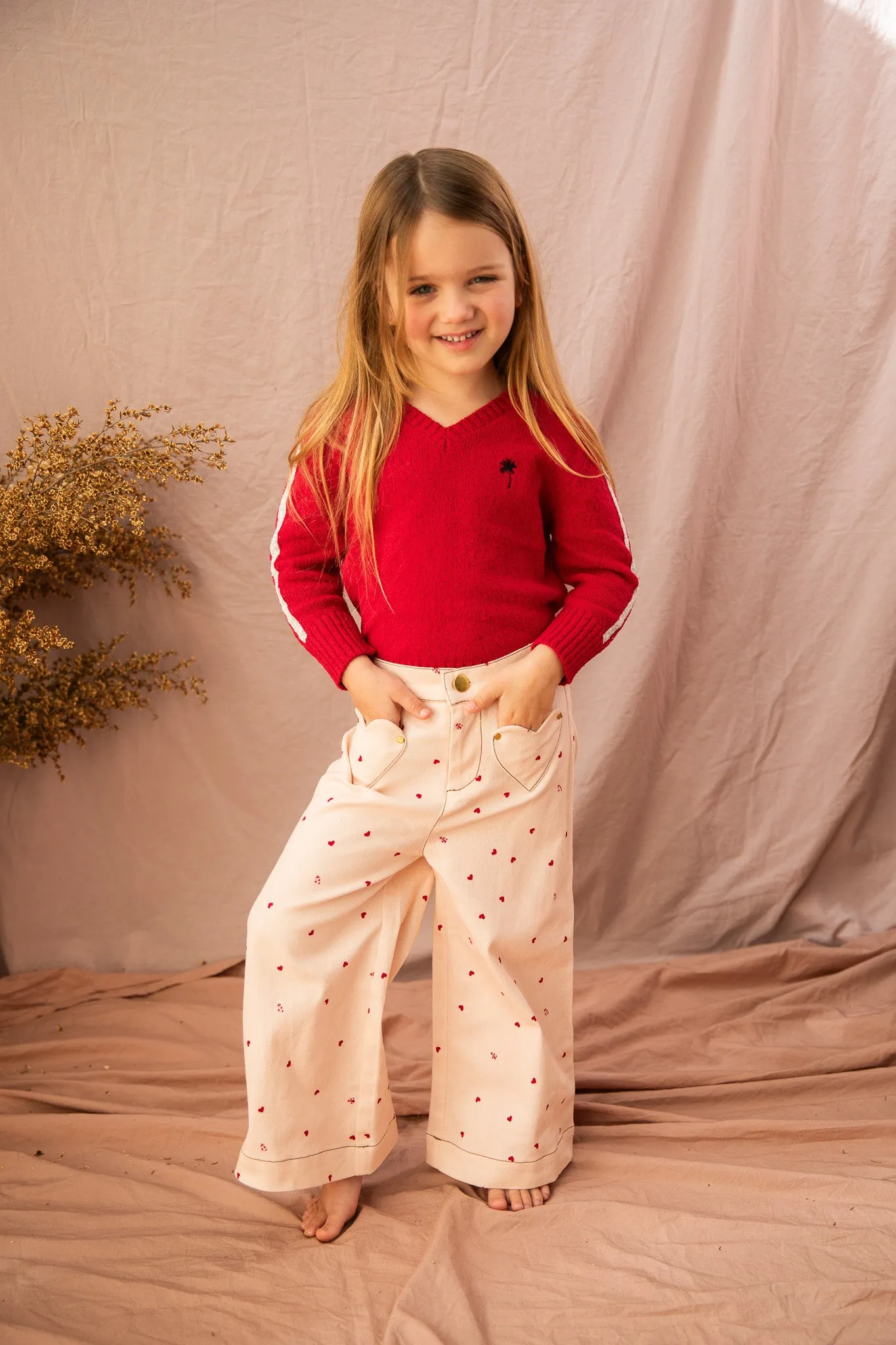 Penelope Pants-Piggy Pink Love Bug