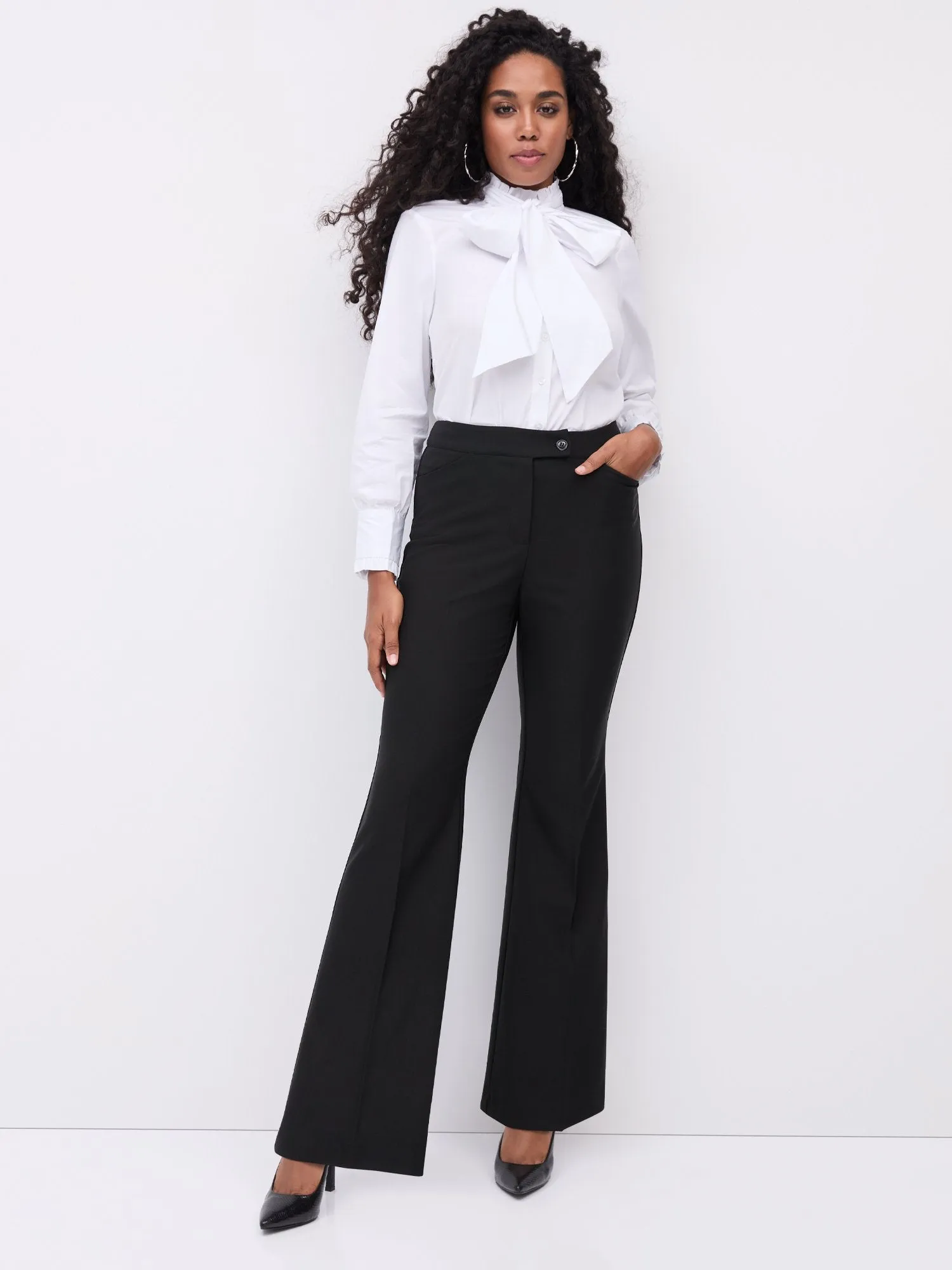 Petite High-Waisted Flare Pant - Premium Stretch
