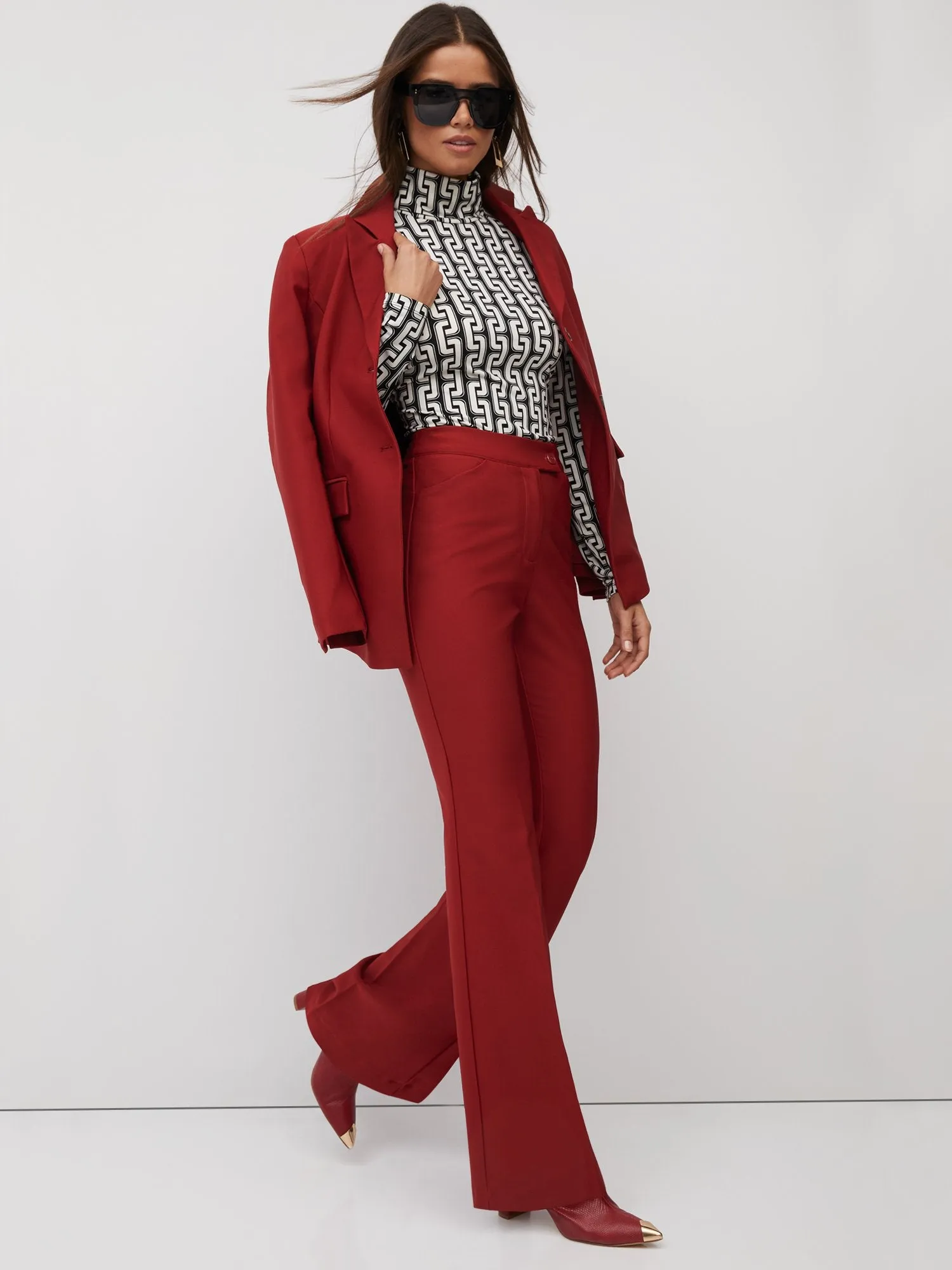 Petite High-Waisted Flare Pant - Premium Stretch