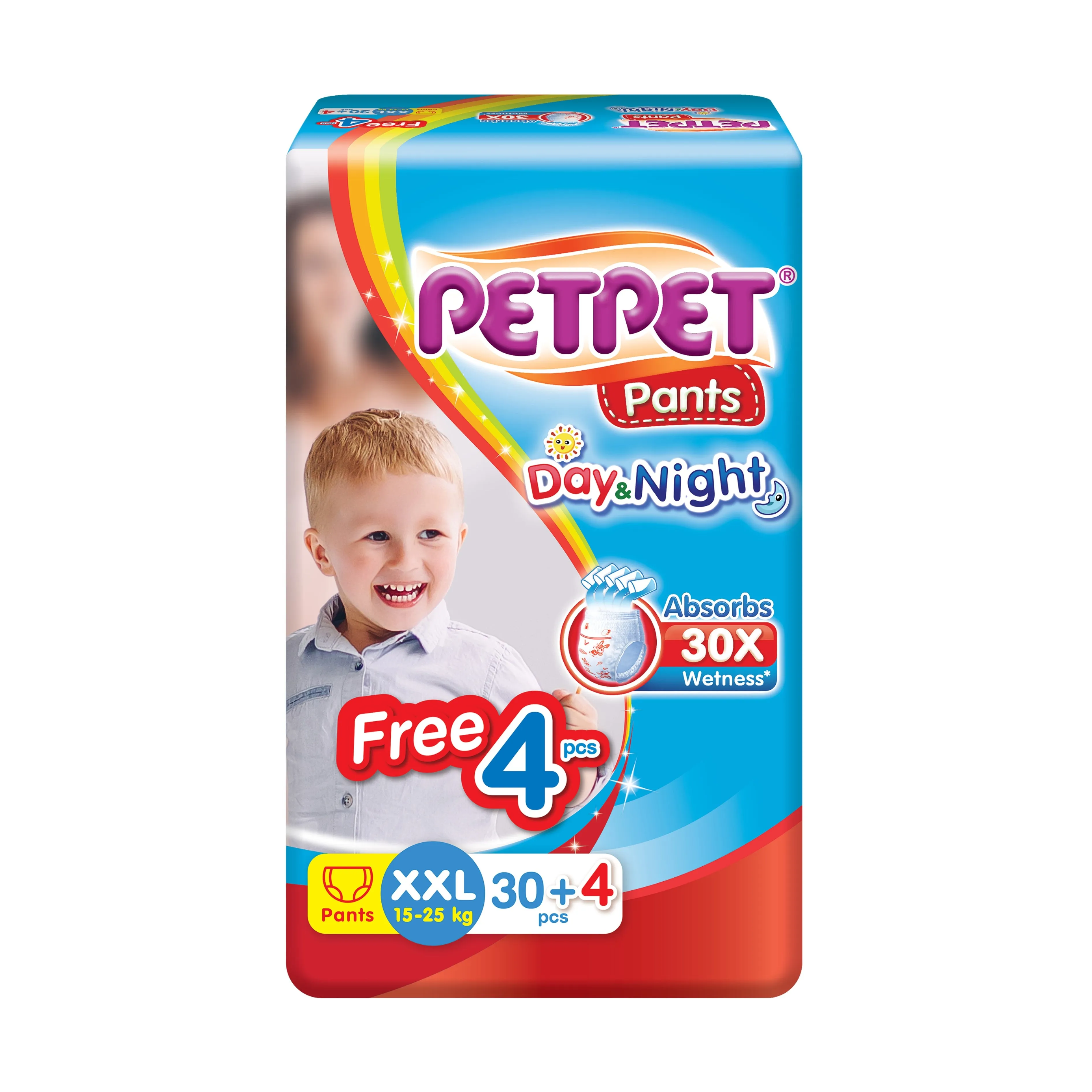 PetPet Day and Night Baby Pants Size XXL 30's 4's (For 15-25kg)