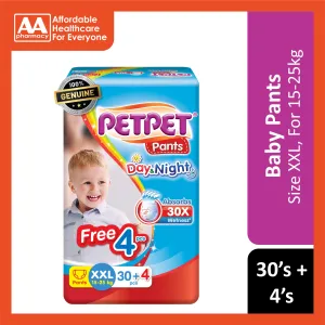 PetPet Day and Night Baby Pants Size XXL 30's 4's (For 15-25kg)
