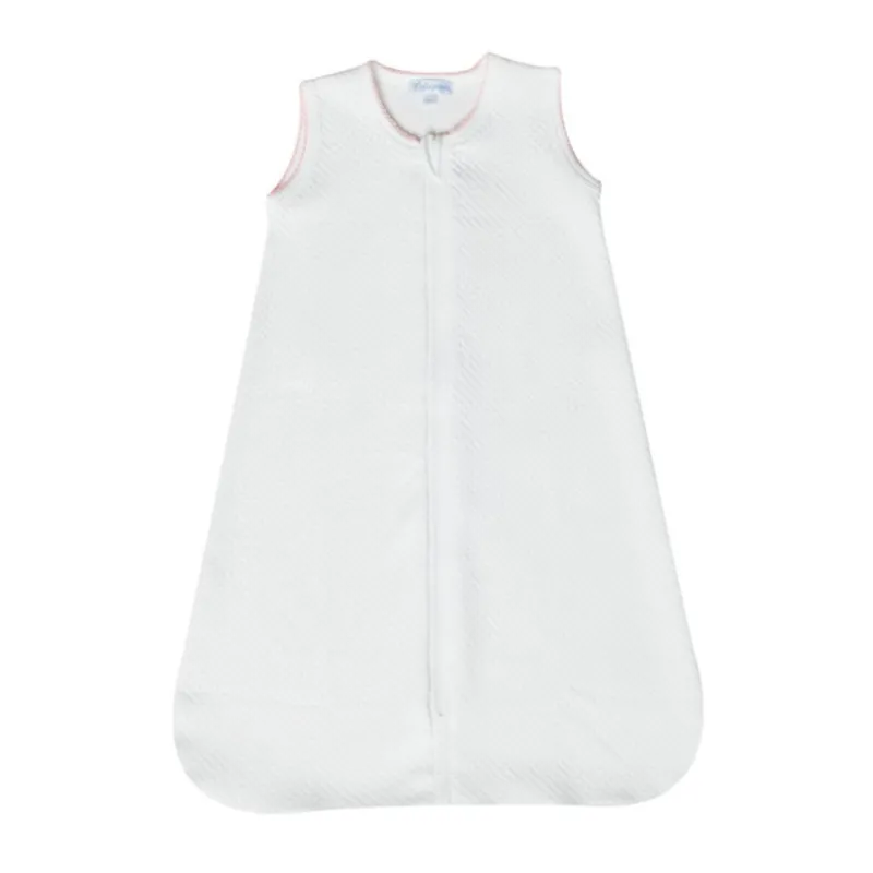 Pima Cotton Milano Baby Quilted Sack White/Pink