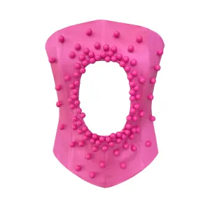 Pink Beaded Cutout Corset