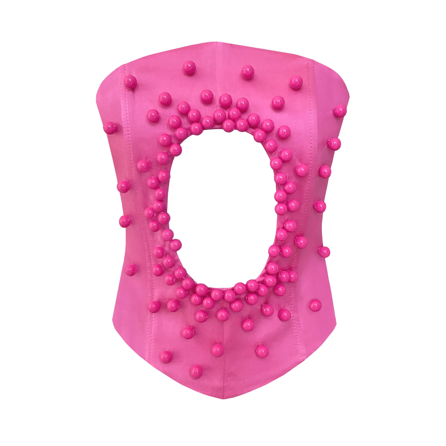 Pink Beaded Cutout Corset