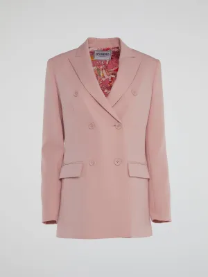Pink Double-Breasted Blazer