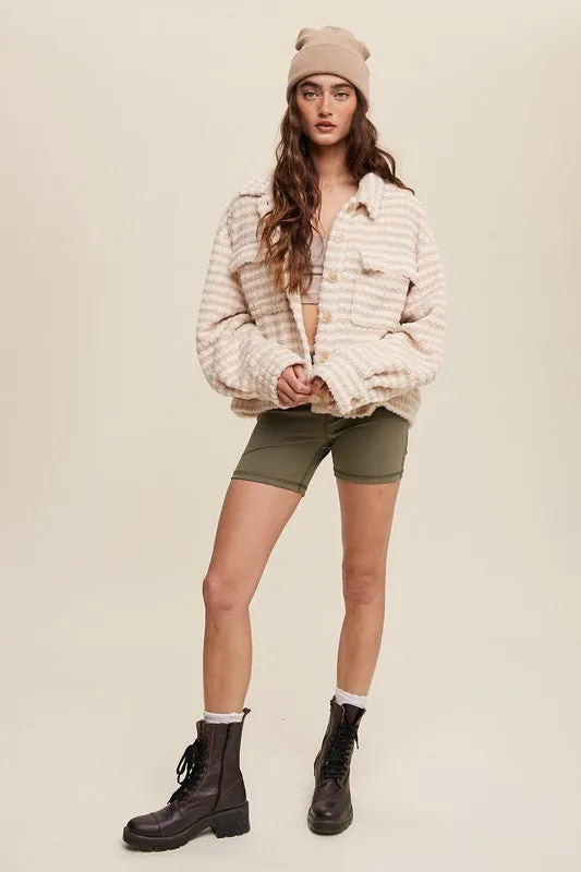 PLAID FLEECE SHACKET