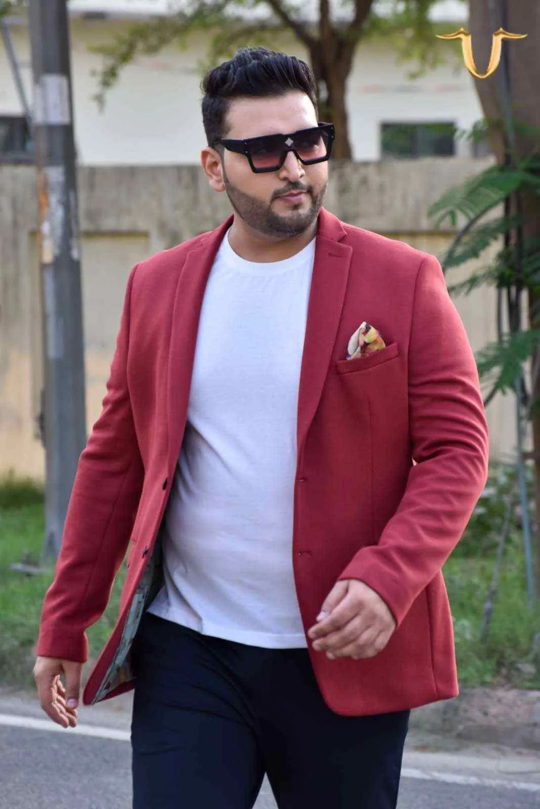 Plus Size of Red Knit Blazer