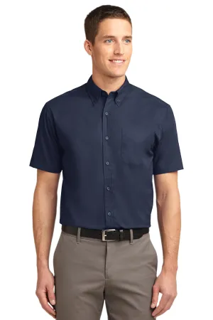 Port Authority Short Sleeve Easy Care Shirt.  S508 Navy/ Light Stone