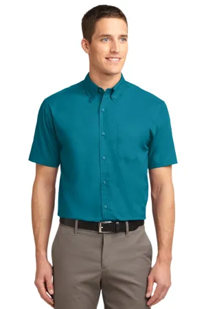 Port Authority Tall Short Sleeve Easy Care Shirt. TLS508 Teal Green Tall