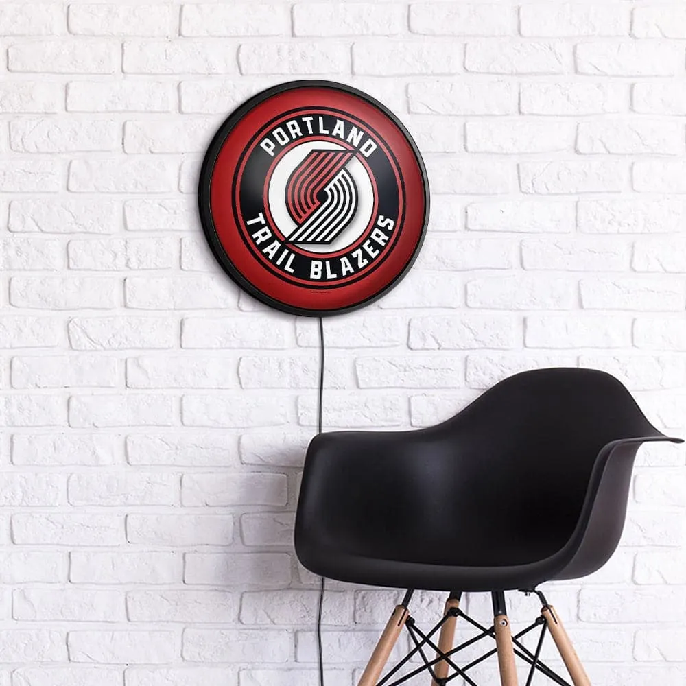 Portland Trail Blazers: Round Slimline Lighted Wall Sign