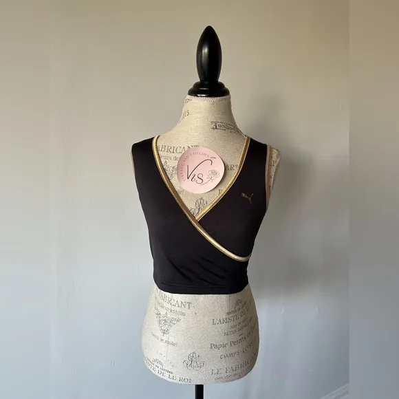Puma Cropped Top Sports Bra Shimmer Large