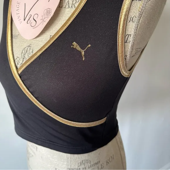 Puma Cropped Top Sports Bra Shimmer Large