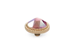 Qudo Fabero 10mm Gold Topper - Light Rose Aurora Boreale
