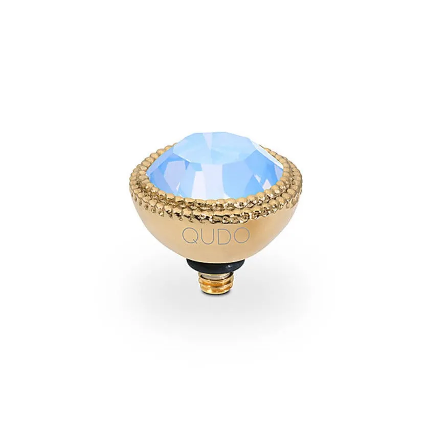 Qudo Fabero 11mm Gold Topper - Light Sapphire Opal