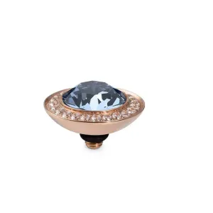 Qudo Tondo Deluxe 13mm Rose - Gold Topper - Light Sapphire