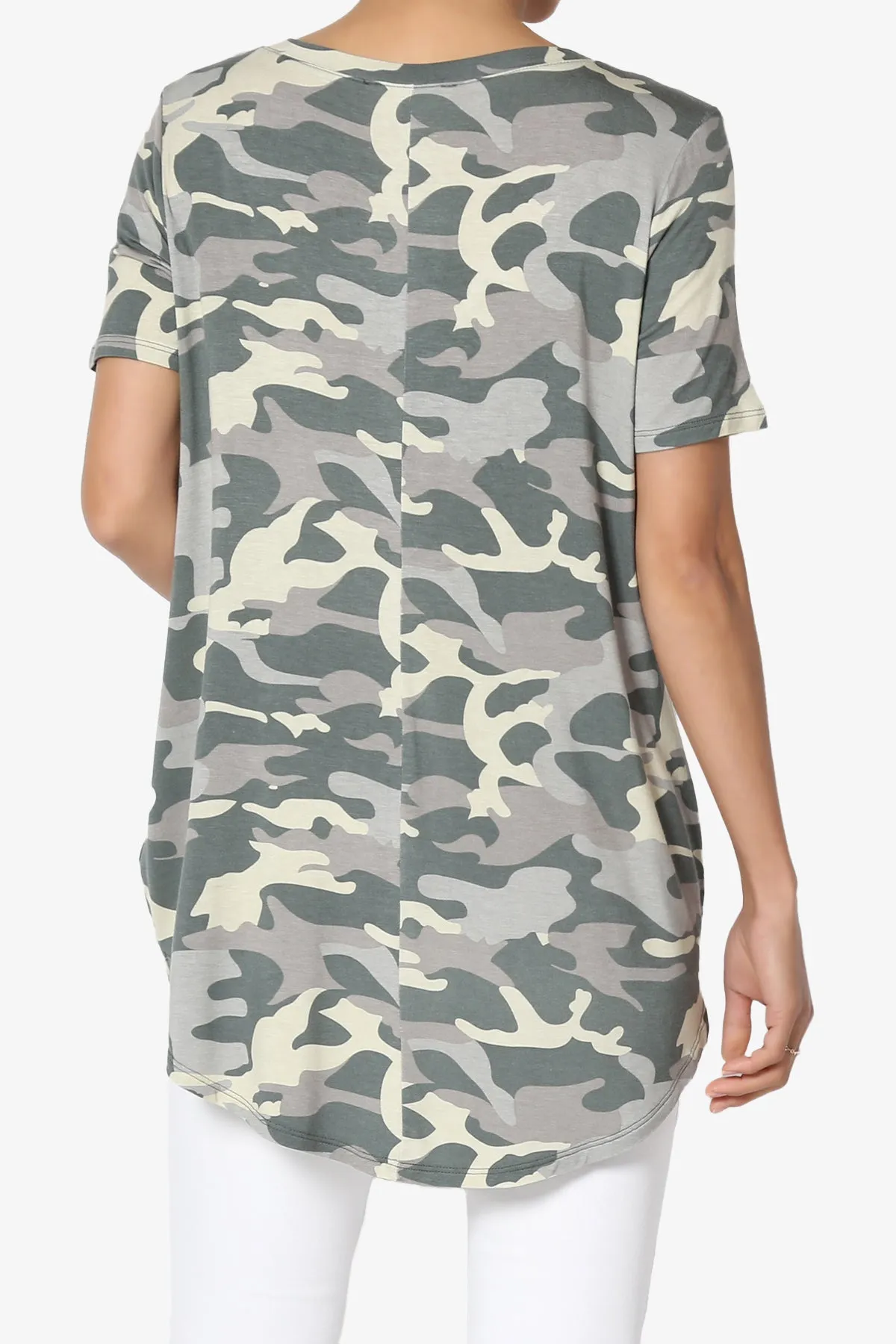 Quintana Camo V-Neck Short Sleeve Top PLUS