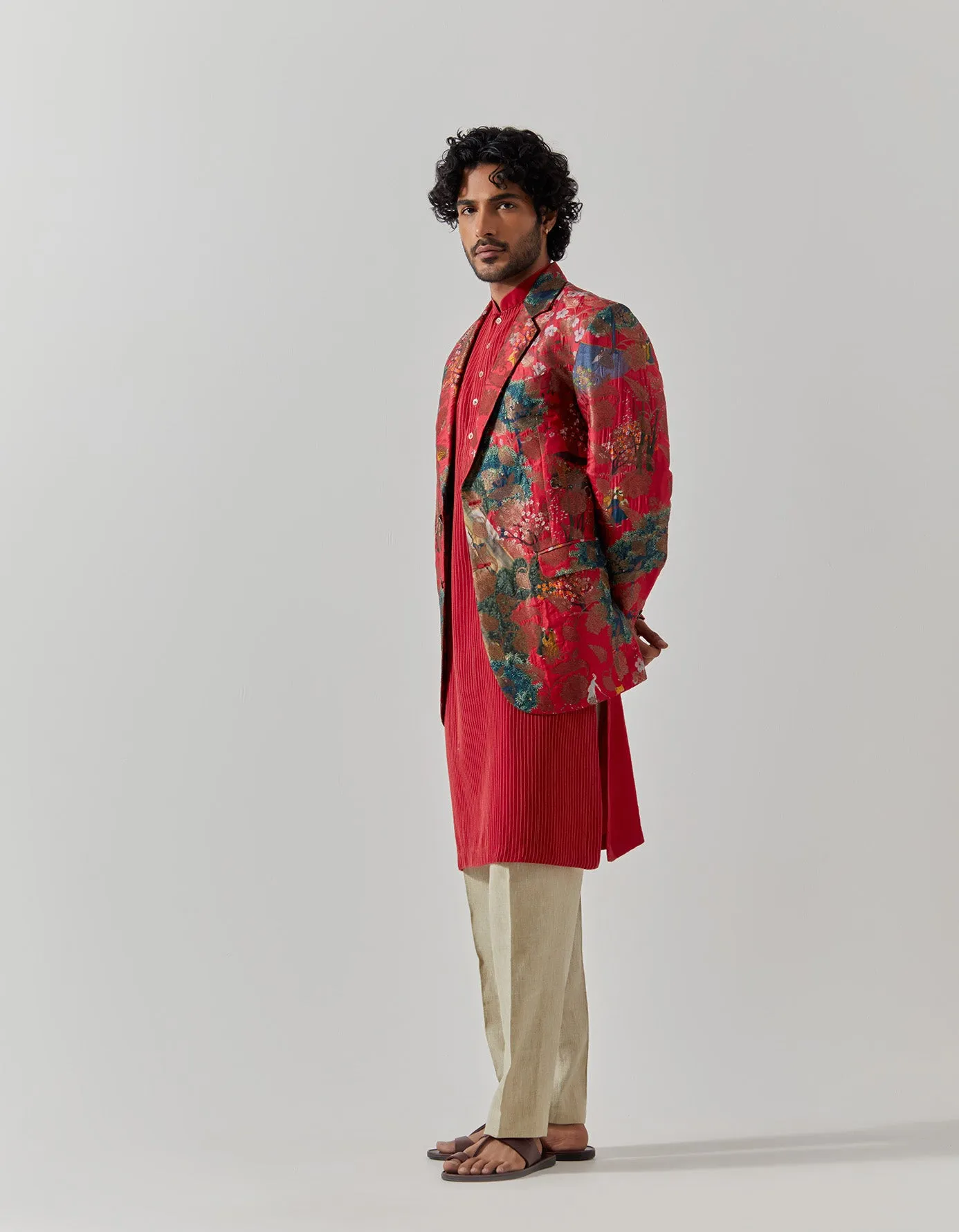 Rana Blazer Silk Brocade Fuchsia Golfer