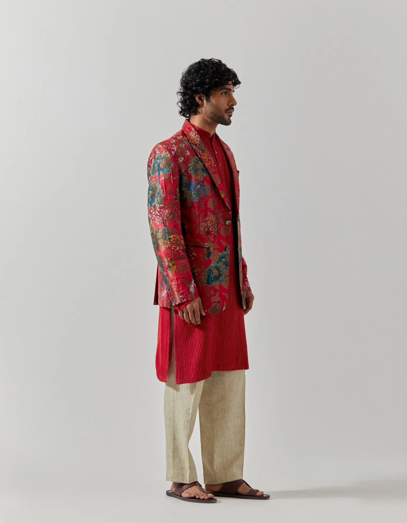 Rana Blazer Silk Brocade Fuchsia Golfer