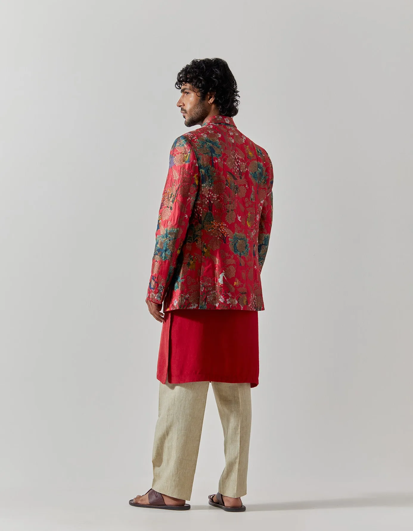 Rana Blazer Silk Brocade Fuchsia Golfer