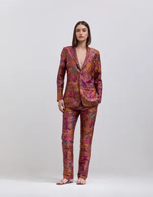 Rana Blazer Silk Brocade Purple