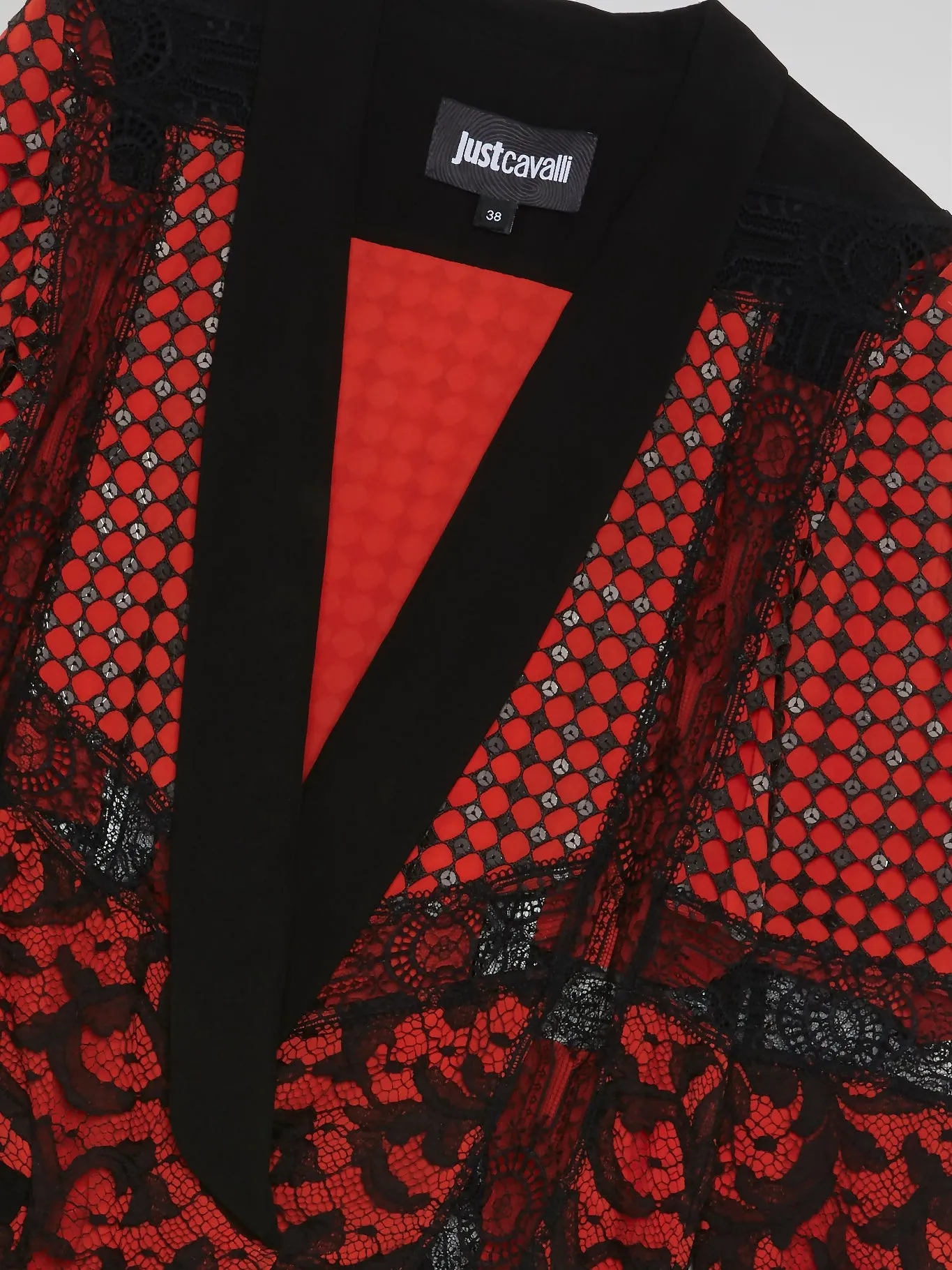 Red Lace Detail Blazer