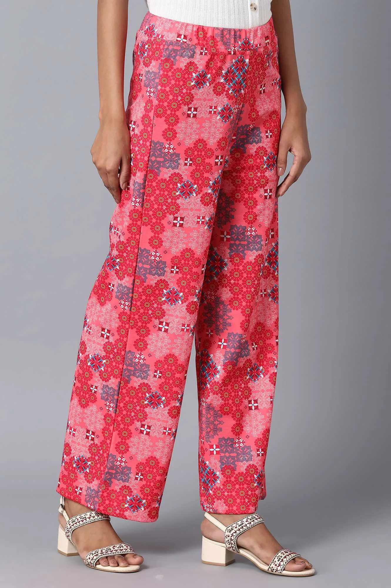 Red Loose Fit Palazzo