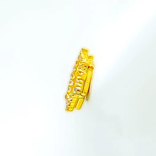 Regal Gleaming 21k Gold CZ Earrings