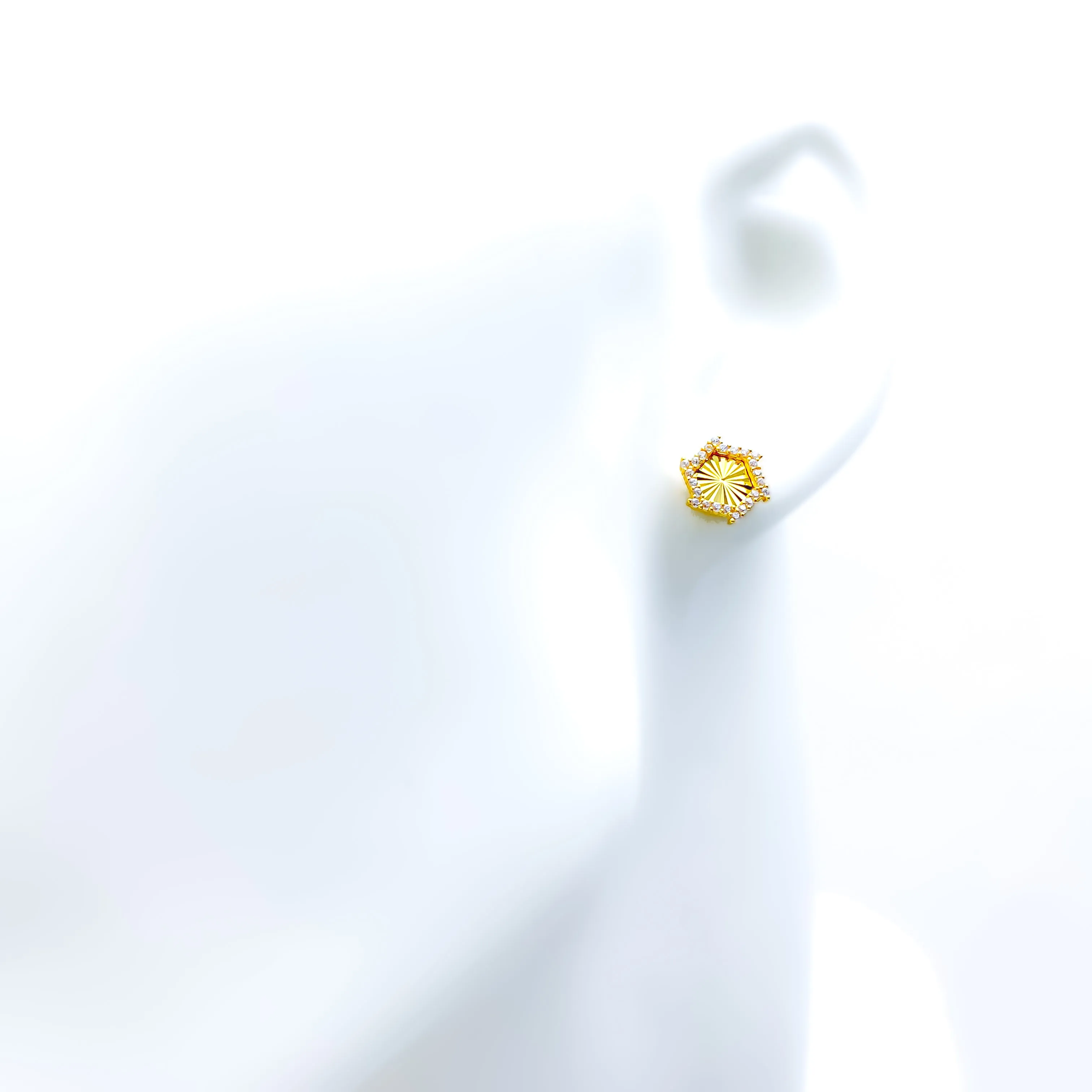 Regal Gleaming 21k Gold CZ Earrings