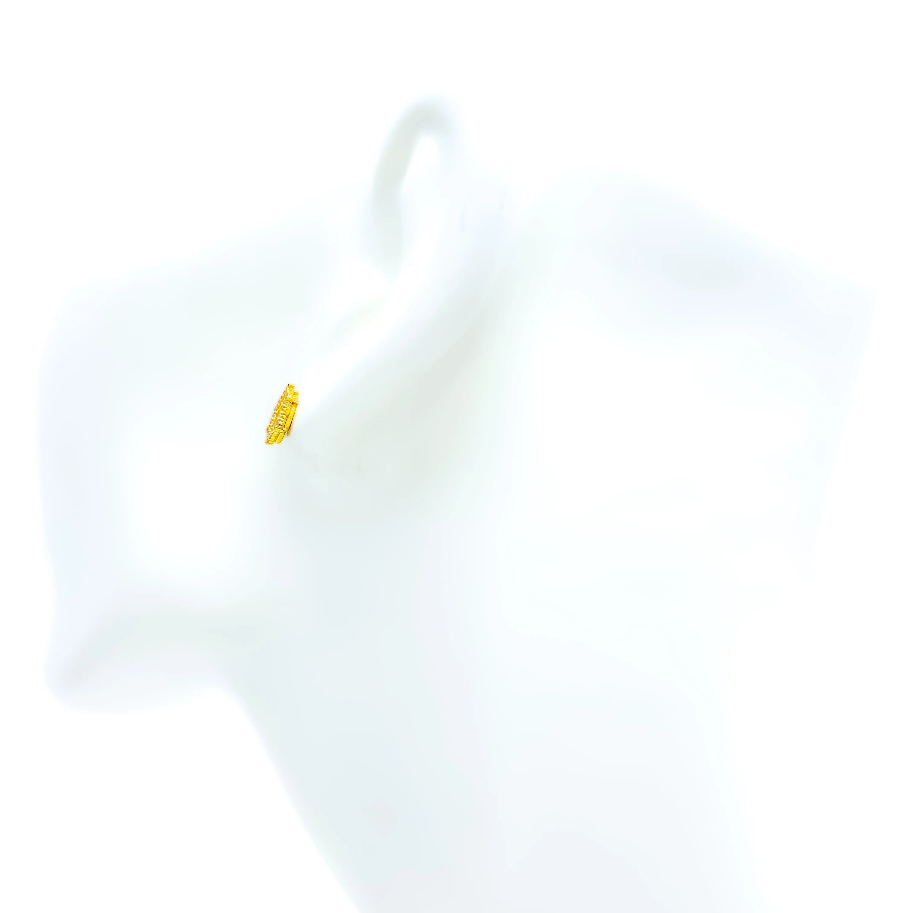 Regal Gleaming 21k Gold CZ Earrings