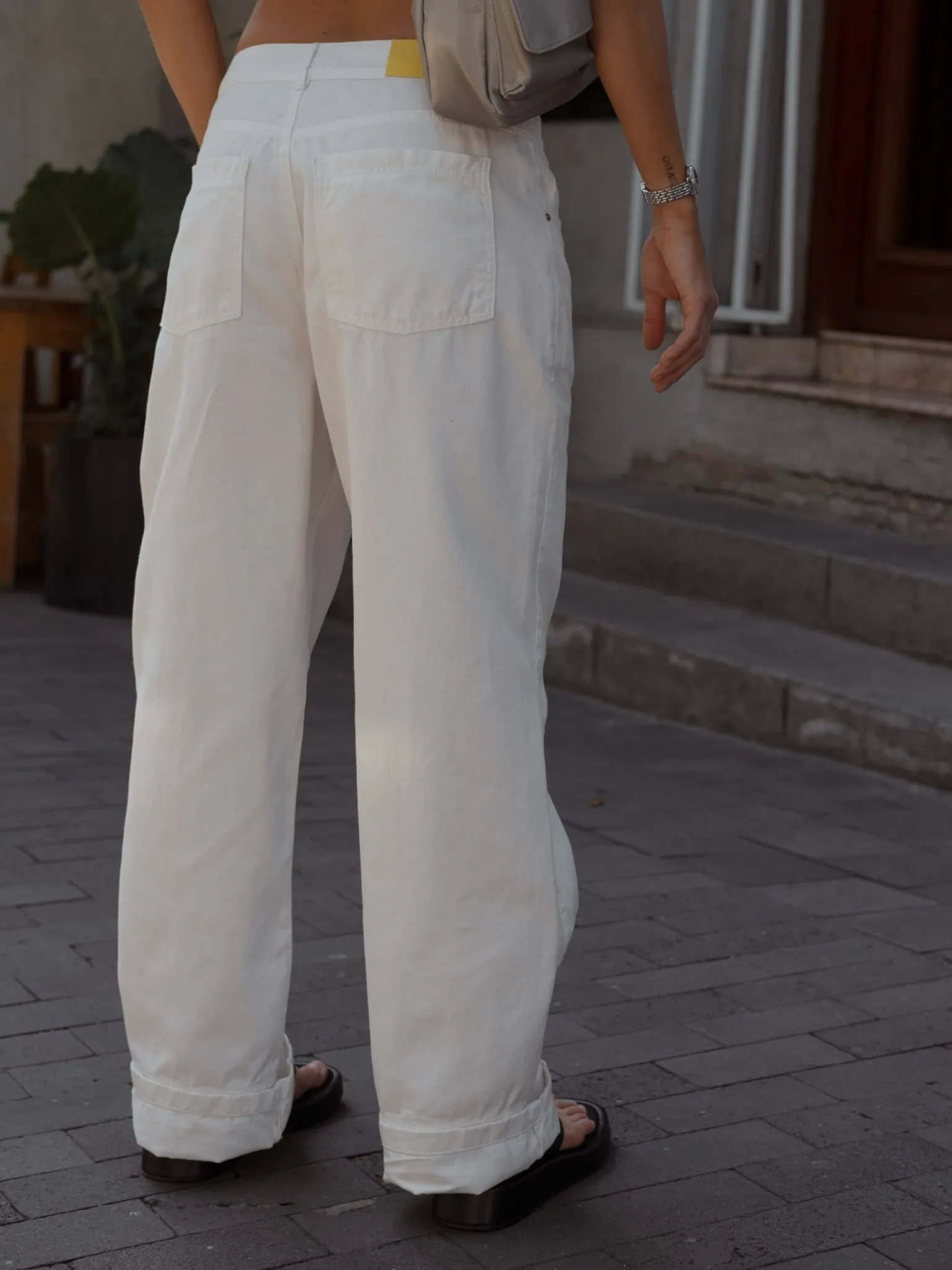 RENEW WIDE LEG JEAN - SOFT WHITE