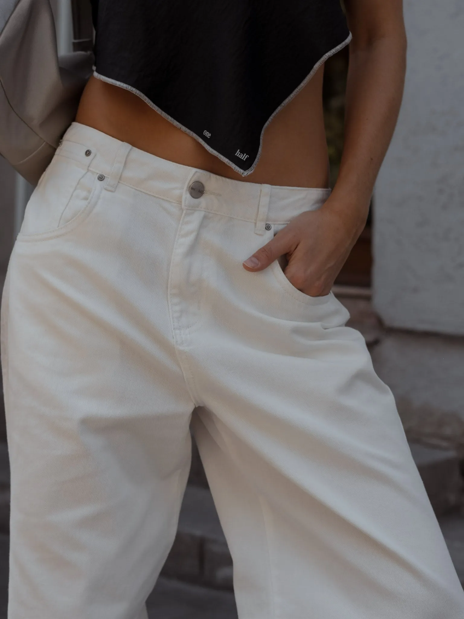 RENEW WIDE LEG JEAN - SOFT WHITE