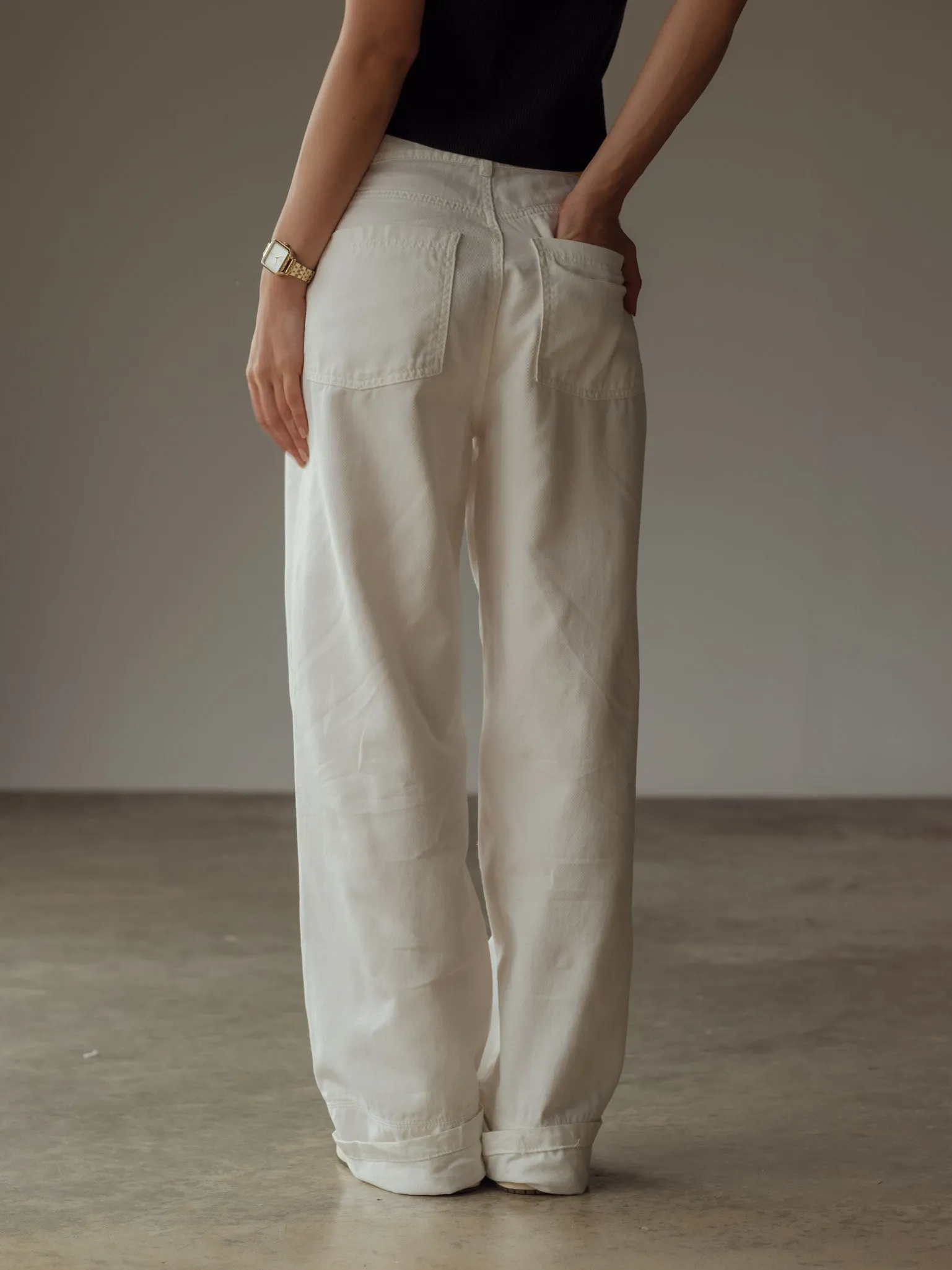 RENEW WIDE LEG JEAN - SOFT WHITE