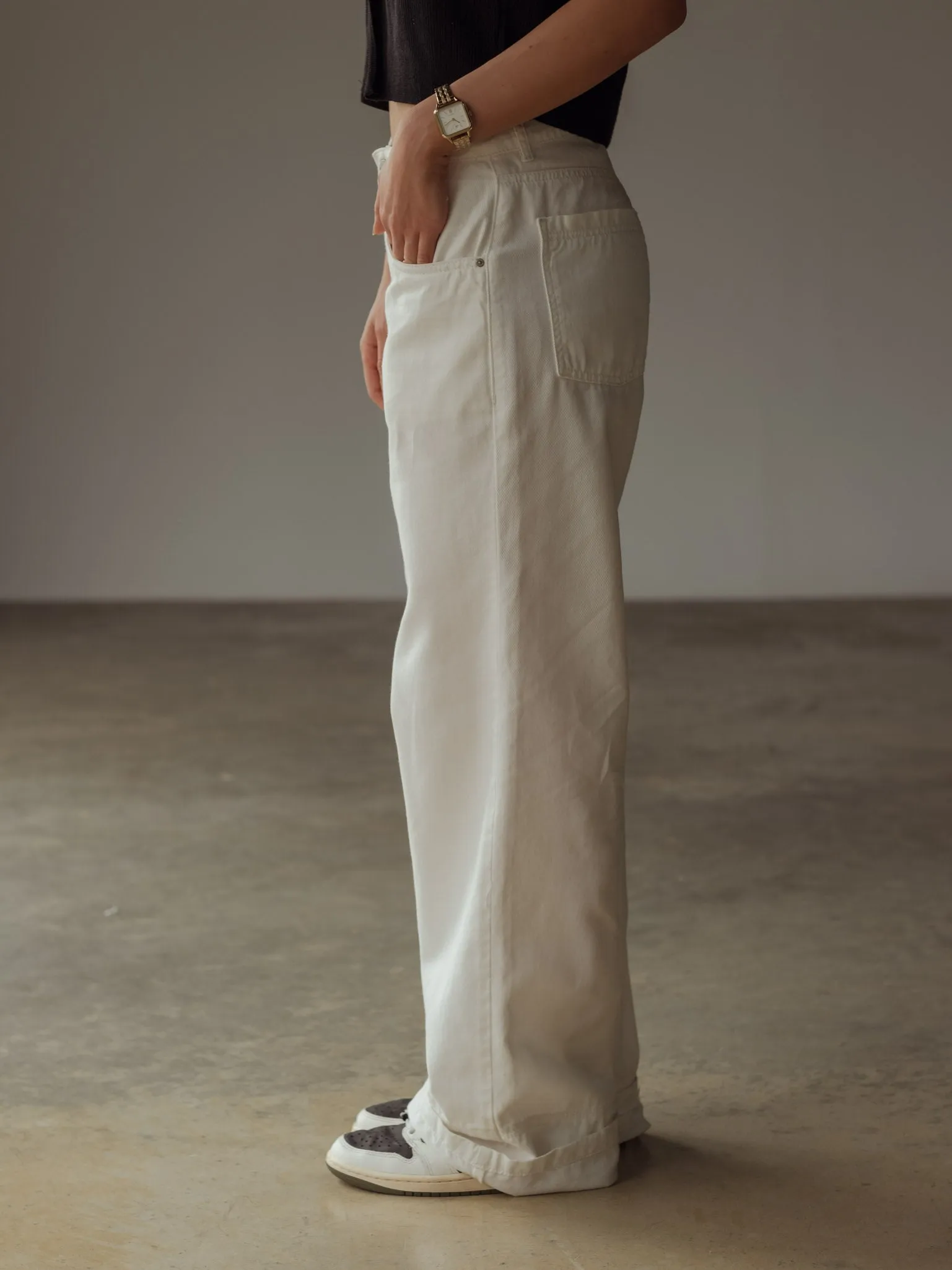 RENEW WIDE LEG JEAN - SOFT WHITE